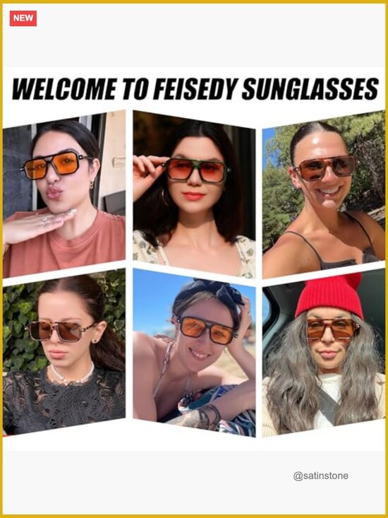 Vintage Square Flat Aviator Sunglasses UV400 Protection Retro Frame main image 4